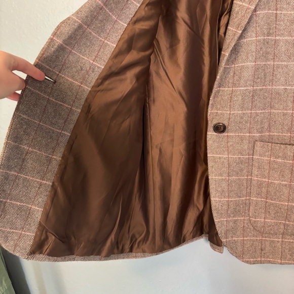 Madewell Womens Larsen Blazer in Plaid Herringbne Windw Weath Grove Brown - Picture 9 of 16